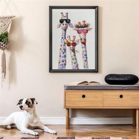 img 2 attached to 🦒 Набор для бриллиантовой живописи "Minone Giraffe Diamond Art": DIY набор для бриллиантовой живописи с кристальными стразами для домашнего декора - 30x40cm