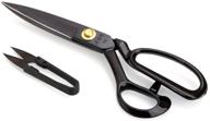 left handed 10 inch scissors for lefties - sewing shears with thread snip, bent-left dressmaker design in black logo