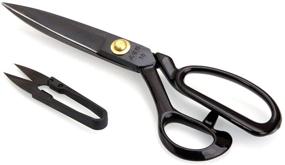 img 4 attached to Left Handed 10 Inch Scissors for Lefties - Sewing Shears with Thread Snip, Bent-left Dressmaker Design in Black