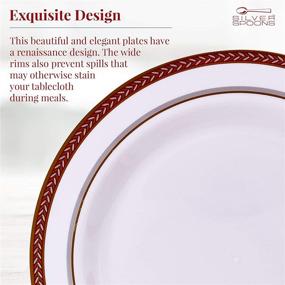 img 2 attached to High-Quality Red Renaissance Disposable Salad Plates - 20pc Heavy Duty Fine China Look Plastic Dishes (9 inch)