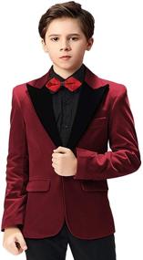 img 3 attached to Velvet Single Breasted Blazer Jacket for Toddler Boys' Clothing in Suits & Sport Coats