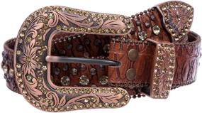 img 4 attached to 💎 Stunning Rhinestone Studded Alligator Western Cowgirl Belts for Women - Must-Have Accessories