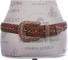 img 2 attached to 💎 Stunning Rhinestone Studded Alligator Western Cowgirl Belts for Women - Must-Have Accessories