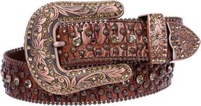 img 3 attached to 💎 Stunning Rhinestone Studded Alligator Western Cowgirl Belts for Women - Must-Have Accessories