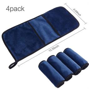 img 3 attached to 🧼 Sunland Reusable Makeup Remover Cloth - Microfiber Face Cloth for All Skin Types - Just Water Washing - Navyblue (4Pack)