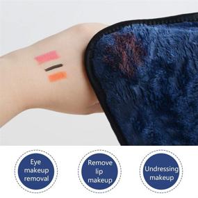 img 1 attached to 🧼 Sunland Reusable Makeup Remover Cloth - Microfiber Face Cloth for All Skin Types - Just Water Washing - Navyblue (4Pack)