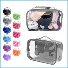 img 3 attached to Compact Clear Travel Packing Cube: Transparent PVC Pouch for Easy Organization of Accessories, Makeup & Underwear in Gray – Ideal for Carry On Suitcases, Backpacks, and Diaper Bags