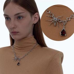 img 3 attached to 💎 Stunning Spider Pendant Necklace with Red Stone: The Perfect Birthday or Holiday Gift!