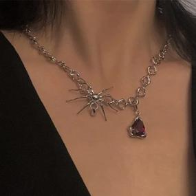 img 2 attached to 💎 Stunning Spider Pendant Necklace with Red Stone: The Perfect Birthday or Holiday Gift!