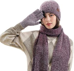 img 3 attached to Gloves Scarf Winter Beanie Touchscreen Women's Accessories