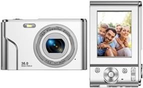 img 4 attached to 📷 Digital Camera FHD 1080P Mini Video Camera 36MP Vlog Camera for YouTube - Compact Pocket Camera with 16X Digital Zoom and Anti-Shake Feature - 2.4 Inch IPS LCD Display - Burst Shoot for Kids, Students & Teenagers - Silver