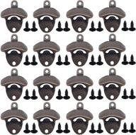 🍻 yoohua 16pcs wall mount bottle opener kit - vintage rustic bar opener with screws for kitchen, cafe, bars логотип