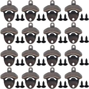 img 4 attached to 🍻 YOOHUA 16PCS Wall Mount Bottle Opener Kit - Vintage Rustic Bar Opener with Screws for Kitchen, Cafe, Bars