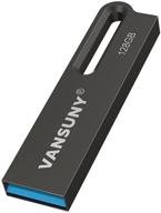vansuny 128gb metal waterproof usb 3.0 flash drive - ultra high speed memory stick for pc, tablets, mac, laptop - portable thumb drive logo
