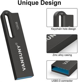 img 2 attached to Vansuny 128GB Metal Waterproof USB 3.0 Flash Drive - Ultra High Speed Memory Stick for PC, Tablets, Mac, Laptop - Portable Thumb Drive