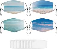 🌅 sunrise over sea outdoors reusable face mask for adults - pack of 4 logo