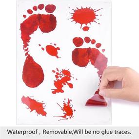 img 1 attached to 👣 Horrifying Halloween Decor: Kuuqa 4 Pcs Bloody Footprint Clings PVC Stickers