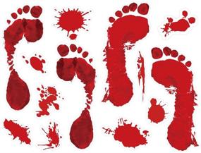 img 2 attached to 👣 Horrifying Halloween Decor: Kuuqa 4 Pcs Bloody Footprint Clings PVC Stickers