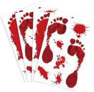 👣 horrifying halloween decor: kuuqa 4 pcs bloody footprint clings pvc stickers logo