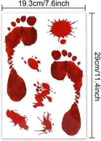 img 3 attached to 👣 Horrifying Halloween Decor: Kuuqa 4 Pcs Bloody Footprint Clings PVC Stickers