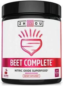 img 4 attached to 🍒 Zhou Beet Complete: Nitric Oxide Superfood Powder, Preworkout Boost for Performance & Heart Health, Black Cherry Flavor, 9.24 oz