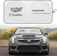 🚗 cadillac car front window sunshade cover - gzsh windshield sun shade film visor for automotive interior sun protection | fits escalade ats cts ct6 xts xt5 srx dts | large 63 x 33.5 inches | accessories logo