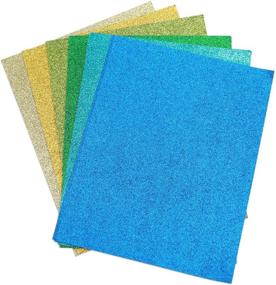 img 1 attached to 🎨 Shimmer and Create: 16 Pack Glitter EVA Foam Handicraft Sheets - Self-Adhesive - 8.5 x 11 Inches - Vibrant Colors for Fun DIY Projects