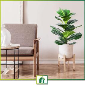 img 3 attached to 🌱 CROSOFMI Artificial Fiddle Leaf Fig Tree 35 Inch - 28 Leaves Faux Ficus Lyrata Plant in Pot for Indoor Outdoor Décor. Perfect Housewarming Gift for Home, Office, or Garden