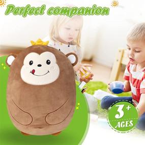 img 1 attached to 🐵 CozyWorld Stuffed Monkey Plush Toy: Soft Huggable Animal Pillow for Kids & Adults - Home Decorative