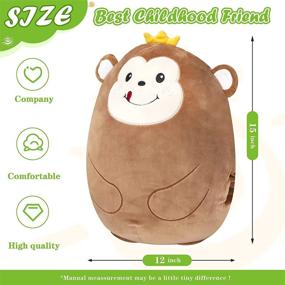 img 2 attached to 🐵 CozyWorld Stuffed Monkey Plush Toy: Soft Huggable Animal Pillow for Kids & Adults - Home Decorative