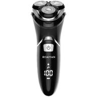 roaman electric razor for men, rechargeable 3d rotary mens electric shaver wet dry ipx7 waterproof with pop-up beard trimmer, corded cordless play, wall adapter 100-240v - perfect worldwide travel gift for men logo