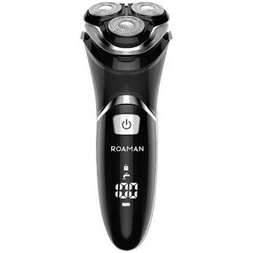 img 4 attached to ROAMAN Electric Razor for Men, Rechargeable 3D Rotary Mens Electric Shaver Wet Dry IPX7 Waterproof with Pop-up Beard Trimmer, Corded Cordless Play, Wall Adapter 100-240v - Perfect Worldwide Travel Gift for Men