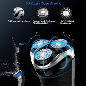 img 2 attached to ROAMAN Electric Razor for Men, Rechargeable 3D Rotary Mens Electric Shaver Wet Dry IPX7 Waterproof with Pop-up Beard Trimmer, Corded Cordless Play, Wall Adapter 100-240v - Perfect Worldwide Travel Gift for Men