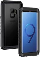 📱 lanhiem samsung galaxy s9 case: ip68 waterproof dustproof shockproof with built-in screen protector - full body sealed clear cover (black) logo