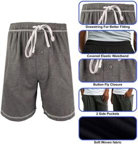 img 2 attached to 🩳 Cotton Knitted Lounge Shorts X LARGE: Comfortable Men's Clothing for Ultimate Relaxation