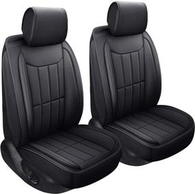 img 4 attached to 🚗 SPEED TREND Leather Car Seat Covers: Premium PU Leather & Universal Fit for Auto Interior Accessories