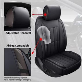 img 2 attached to 🚗 SPEED TREND Leather Car Seat Covers: Premium PU Leather & Universal Fit for Auto Interior Accessories