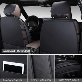 img 1 attached to 🚗 SPEED TREND Leather Car Seat Covers: Premium PU Leather & Universal Fit for Auto Interior Accessories