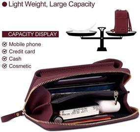 img 2 attached to 👜 Women's Small Crossbody Cell Phone Bag - Mini Shoulder Handbag Wallet with Card Holder