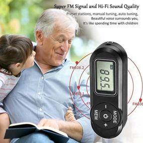 img 2 attached to 🎧 SWDSTP Personal FM Walkman Radio with Headphones – Mini Digital Pocket Radio for Walking Jogging, Portable with LCD Display