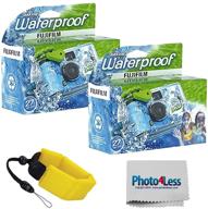fujifilm quick snap waterproof 35mm single use 📷 camera 2 pack with floating foam strap in yellow logo