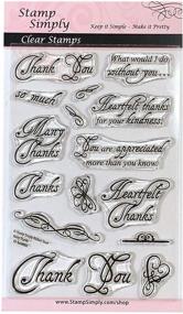 img 4 attached to 💌 Stamp Simply Clear Stamps - Thank You Set: Many Thanks, Heartfelt Gratitude - 16 Piece 4x6 Inch Sheet