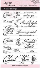 img 3 attached to 💌 Stamp Simply Clear Stamps - Thank You Set: Many Thanks, Heartfelt Gratitude - 16 Piece 4x6 Inch Sheet