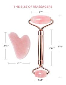 img 1 attached to 💎 Gua Sha Jade Roller, Rose Quartz Facial Roller Skin Care Tools, Beauty Massager for Face, Eye Roller to Reduce Puffy Eyes, Self Care Gifts for Women, HANABEE Skincare Sets & Kits (Rose)