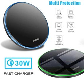 img 3 attached to Qi-Certified 30W Max Fast Charging Pad for Samsung Galaxy S21, S21 Ultra, S21+, S20 fe, S20, Note 20/10, Google Pixel, LG, and More - Wireless Charger with 30W Mirror Design