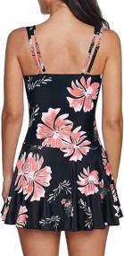 img 1 attached to Tummy Control Pink Swimdress: Stylish One Piece Bathing Suit for Women - Size 4-6