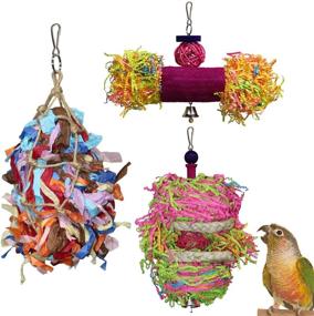 img 4 attached to 🦜 Rypet Bird Shredder Toys - Ultimate Foraging Hangout for Parrots & Other Exotic Birds! (3 Pack)