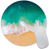 🌊 beach-themed round mouse pad: waterproof small mouse pads with ocean designs - ideal for office, home, laptop, and travel - non-slip rubber mousepads, 7.9"x0.12" inch logo