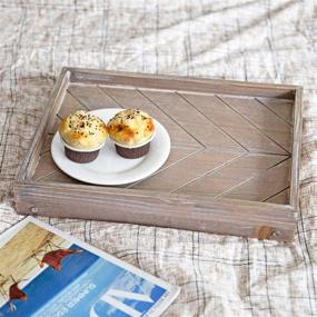 img 1 attached to Vintage Graywashed Foldable Breakfast Tray by MyGift