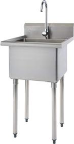 img 3 attached to 🚰 TRINITY THA-0307 Basics Stainless Steel Utility Sink with Faucet - Your Ultimate Washing and Cleaning Solution